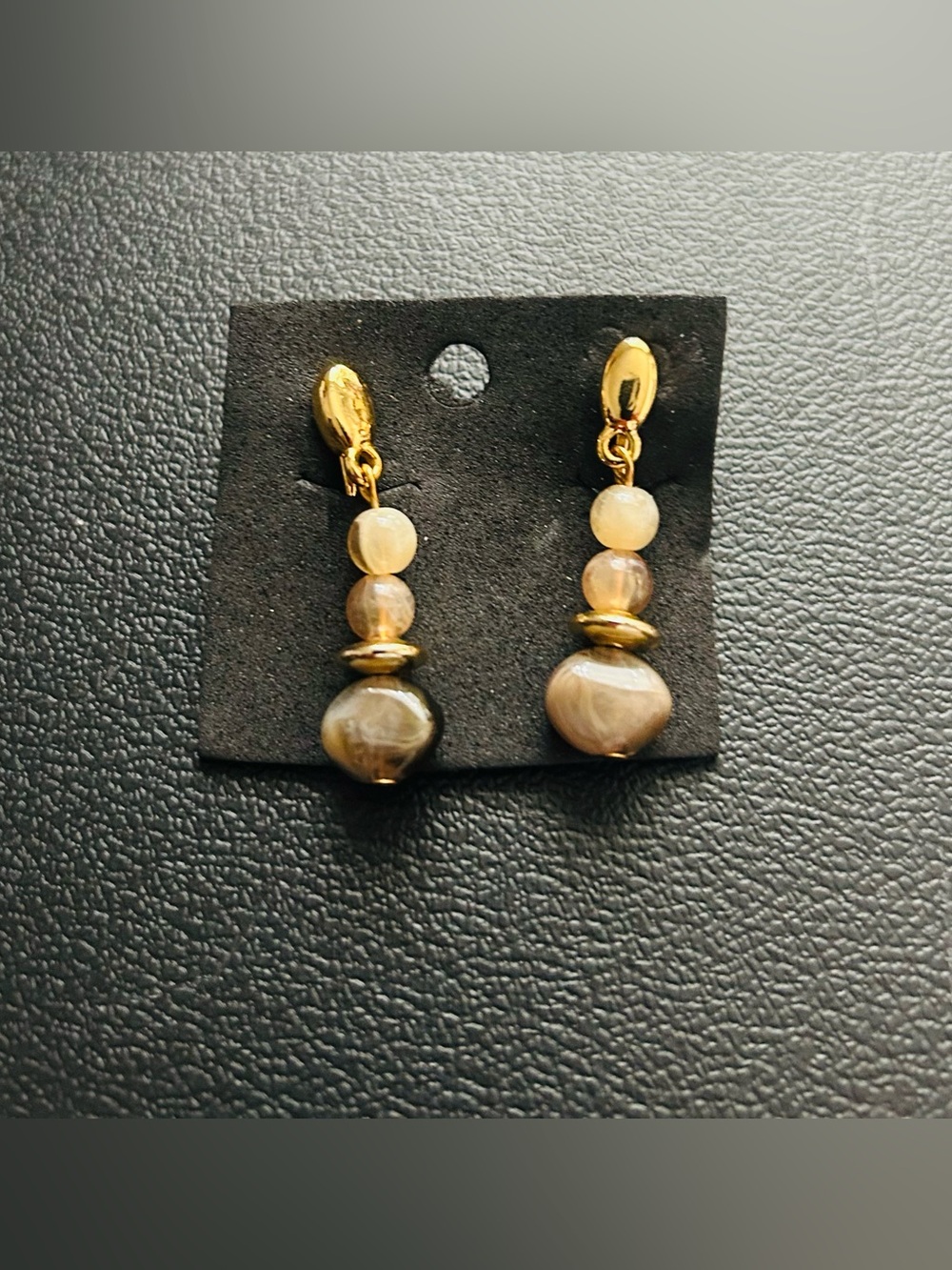 Gold Tone Dangled Clip Earrings